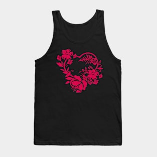 Floral Heart design Tank Top